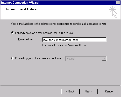Outlook Express POP mail screenshot